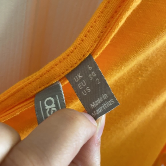 ASOS ORANGE RUFFLE DETAILED SHIFT DRESS SIZE 2 - Picture 4 of 5